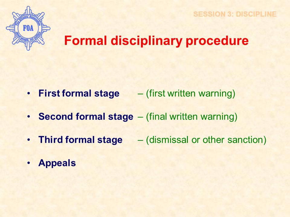An introduction to the analysis of the disciplinary procedure